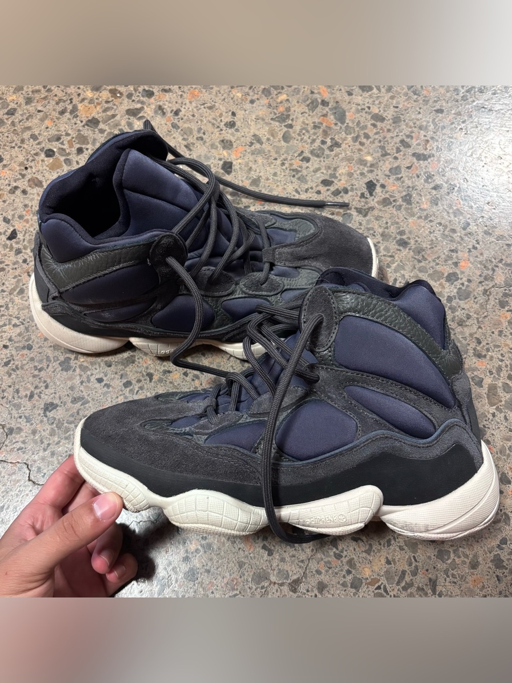Adidas Yeezy 500 Slate High Shoes Sneakers (6.5) Blue, Purple, White